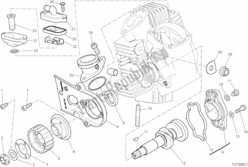 All parts for the Testa Orizzontale - Distribuzione of the Ducati Scrambler 1100 USA 2018